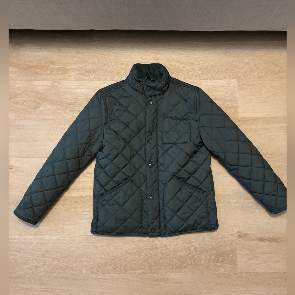 Jcrew Crew cute size L quilted green coat